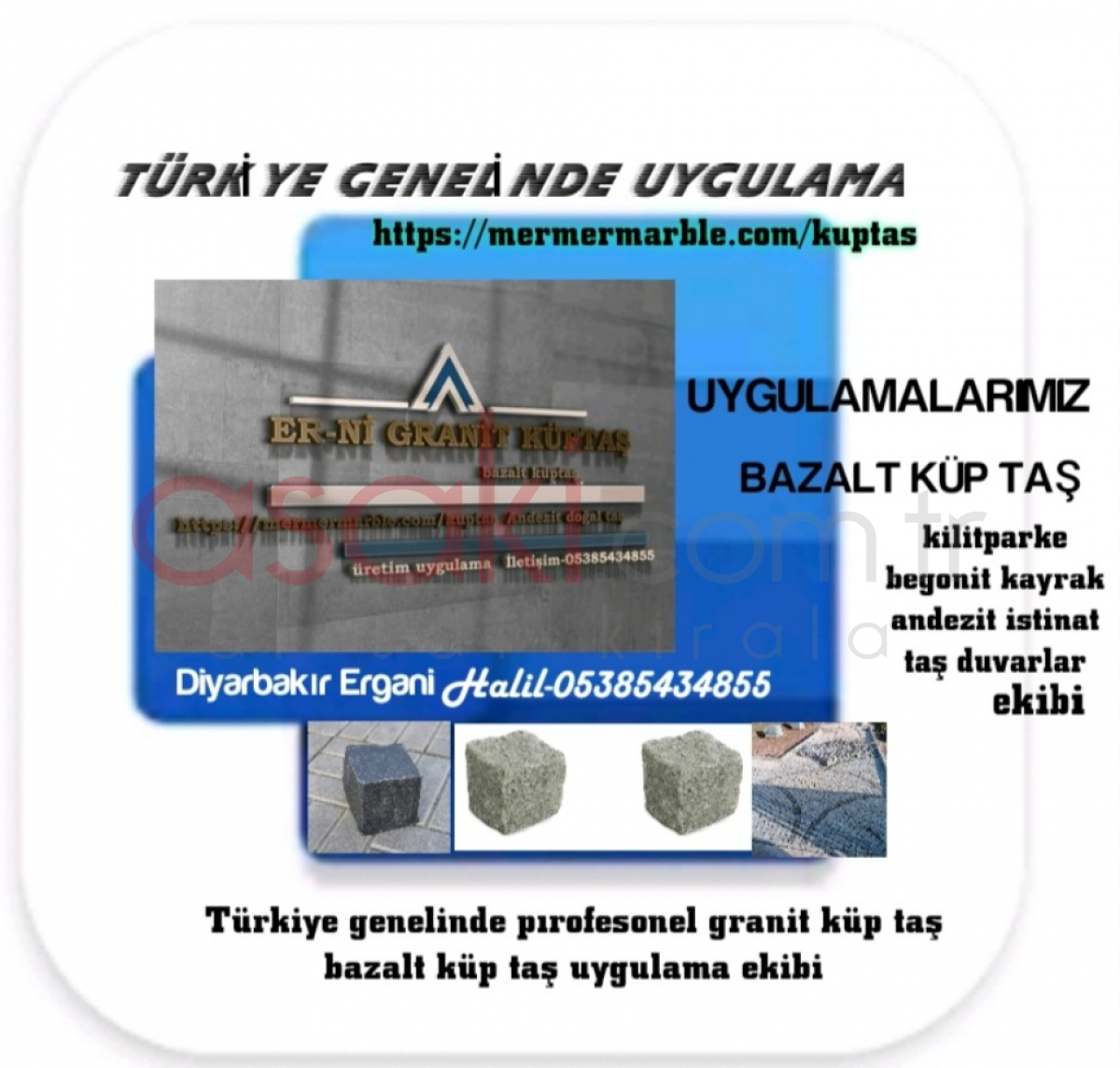 Er-ni doğal granit küp taş bazalt küp taş Antalya