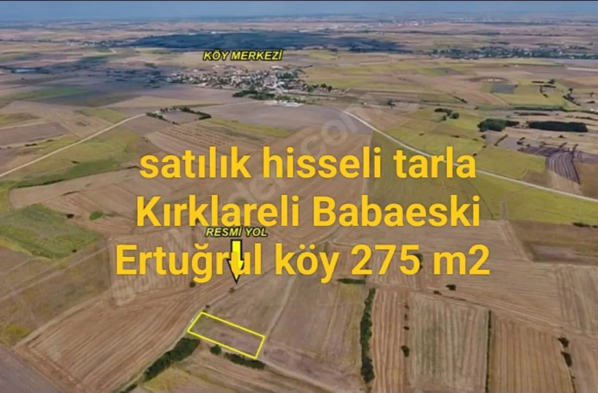 Kırklareli Babaeski Ertuğrul köyü Satılık hisseli Parsel 275 m2 - Büyük 17