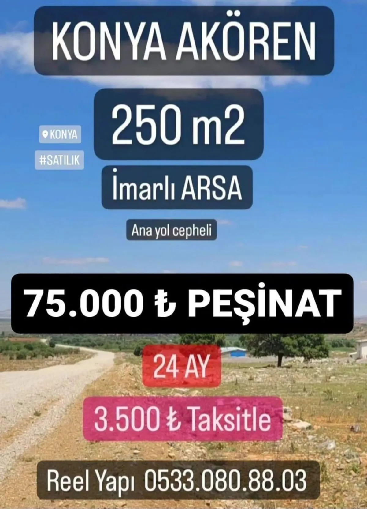 Konya "AKÖREN" 24 Ay TAKSiT'le IMARLI ARSA'lar