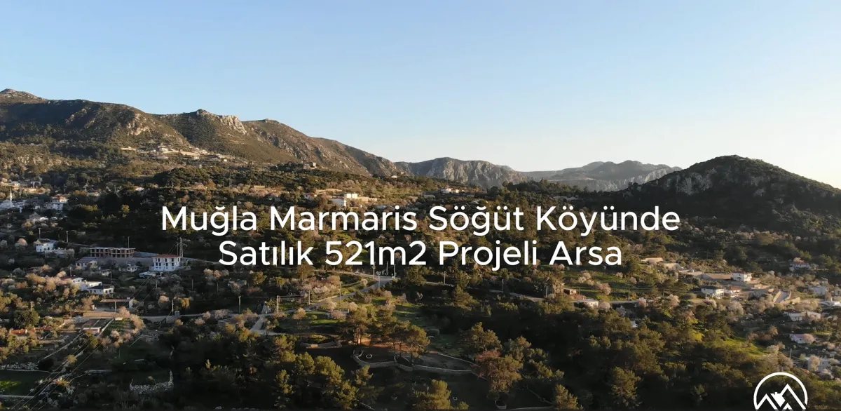 Muğla Marmaris Söğüt Köyünde 521 m2 Satılık Villa Ruhsatlı Arsa