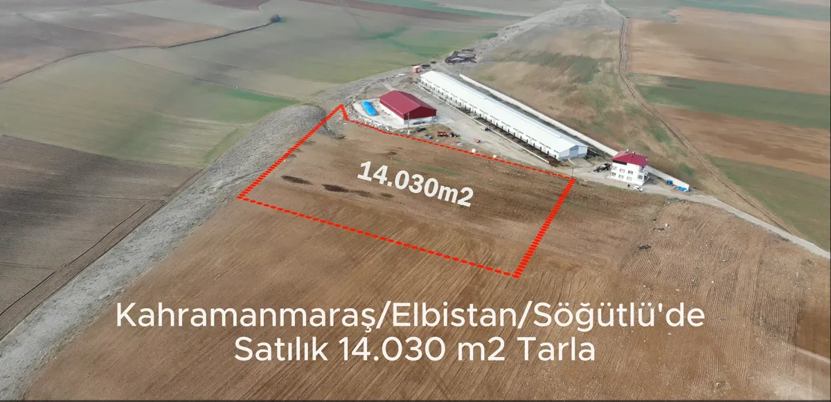 Kahramanmaraş Elbistan Söğütlü'de 14.030 m2 Satılık Arazi - Büyük 0