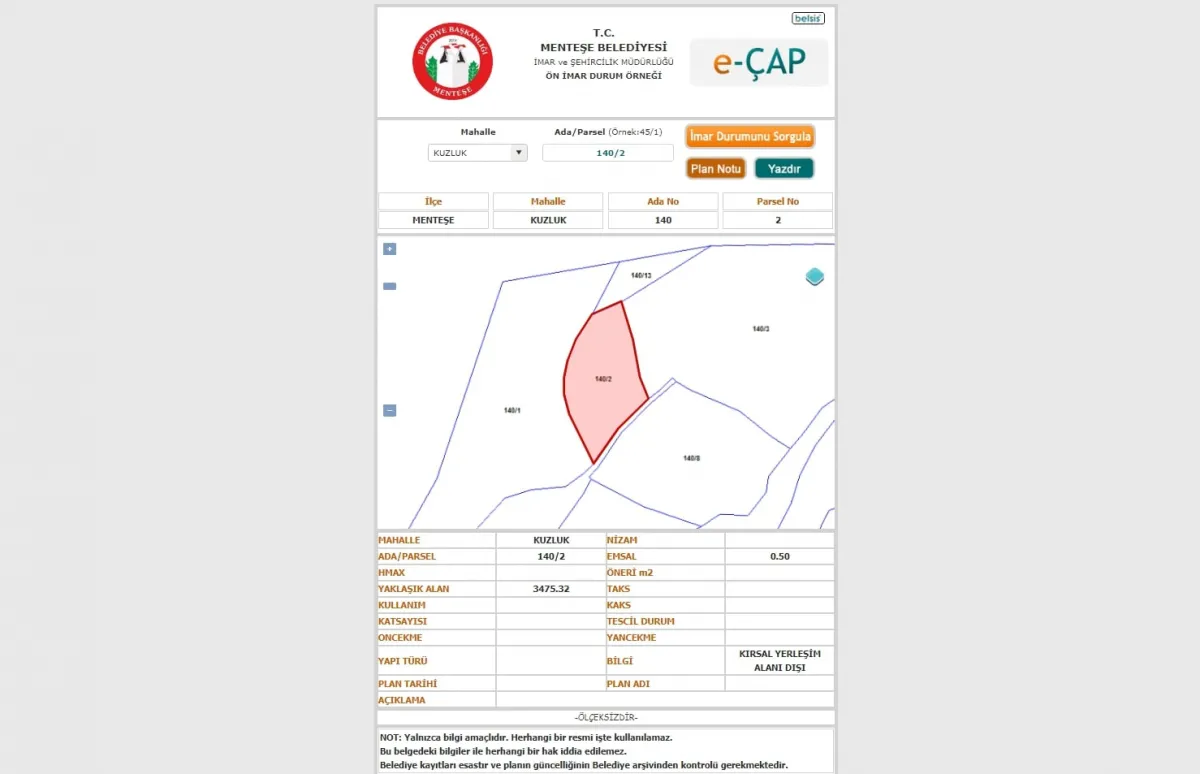 Muğla Menteşe Kuzluk Mahallesinde 3475 m2 Satılık Tarla - Büyük 5